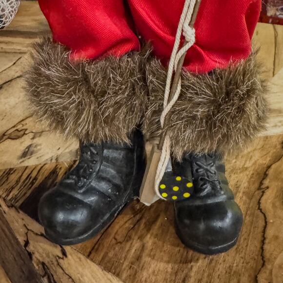 Vintage Fisherman Santa Tabletop Christmas Decor w/ Fish Rod and Net in Hand-19” - Picture 11 of 14